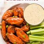 Crispy Air Fryer Buffalo Chicken Wings (Gluten-Free & Dairy-Free) pin