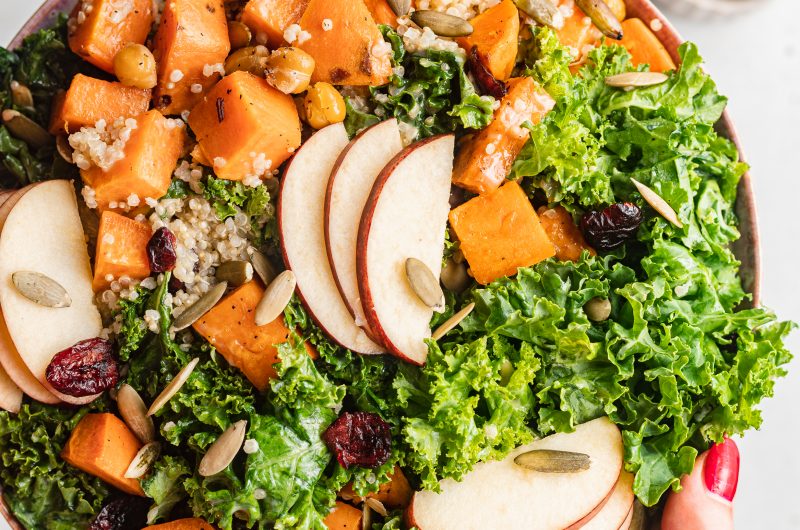 Autumn Harvest Bowl with Maple Tahini Dressing (Vegan, Gluten-Free)