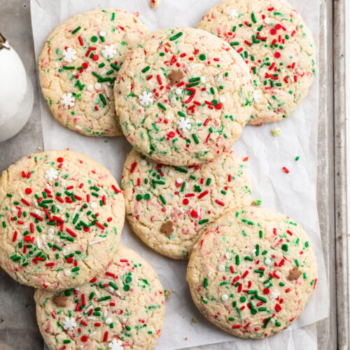 overhead image of gluten-free christmas cookies