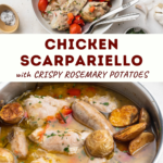 Chicken Scarpariello with Crispy Rosemary Potatoes pin