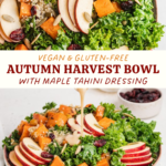 Autumn Harvest Bowl with Maple Tahini Dressing (Vegan & Gluten-Free) pin