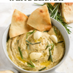 Vegan & Gluten-Free Roasted Garlic White Bean Dip pin