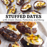 Stuffed Dates with Cream Cheese, Pistachios, and Honey pin