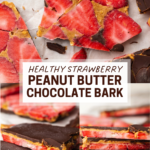 Healthy Strawberry Peanut Butter Chocolate Bark pin